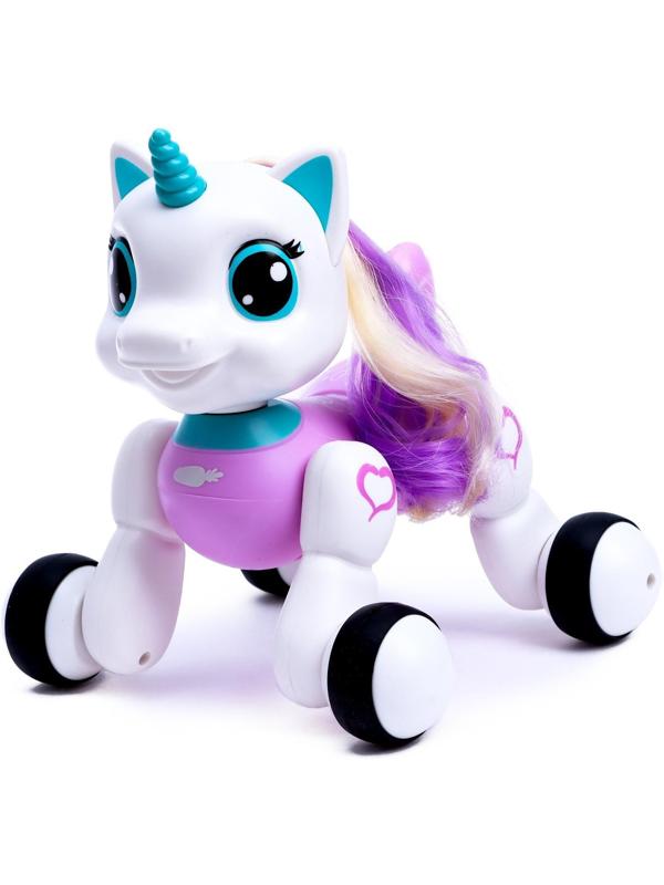 Робот интерактивный «Единорог», радиоуправление, звуковые эффекты, цвет фиолетовый