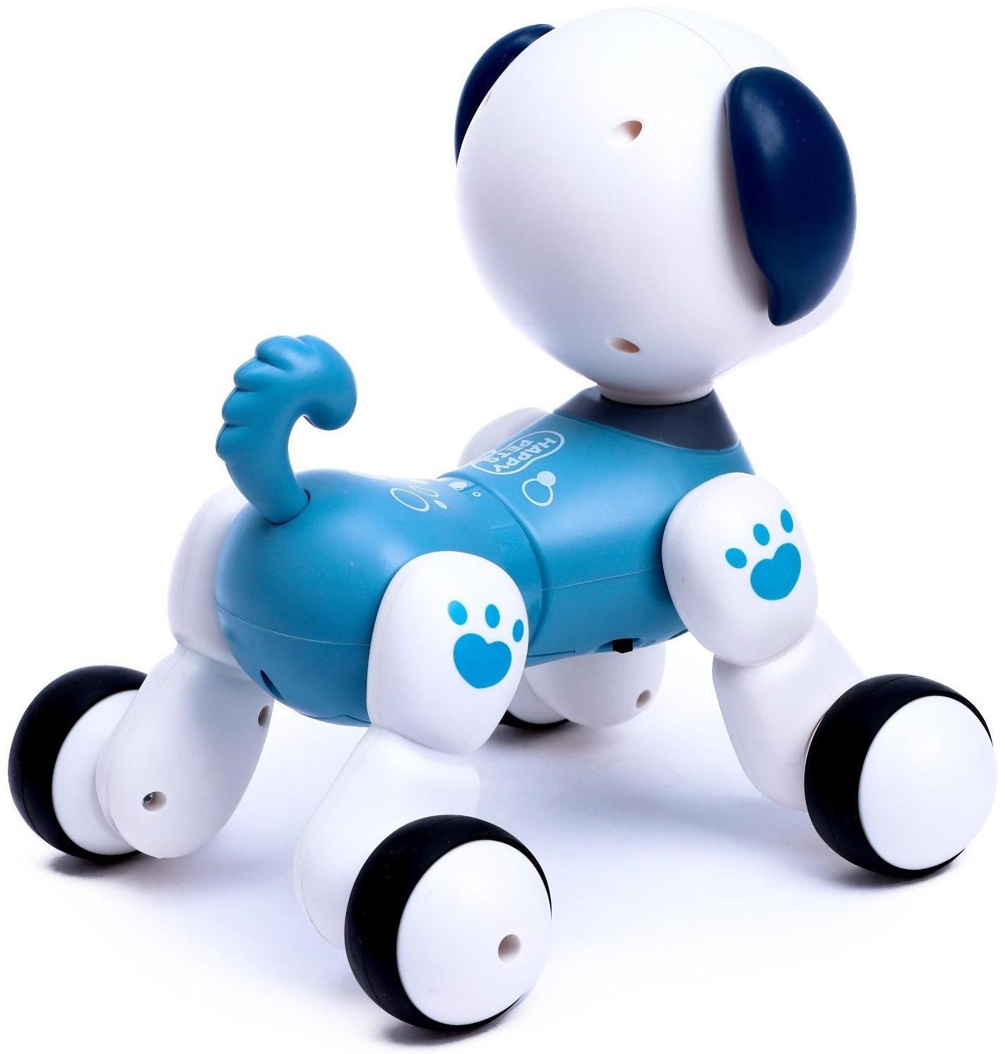 Робот интерактивный «Собачка», радиоуправление, звуковые эффекты, цвет синий
