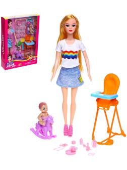 Кукла-модель «Любимая Мама» с малышом, стульчиком и аксессуарами, МИКС