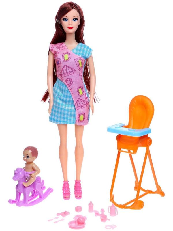 Кукла-модель «Любимая Мама» с малышом, стульчиком и аксессуарами, МИКС