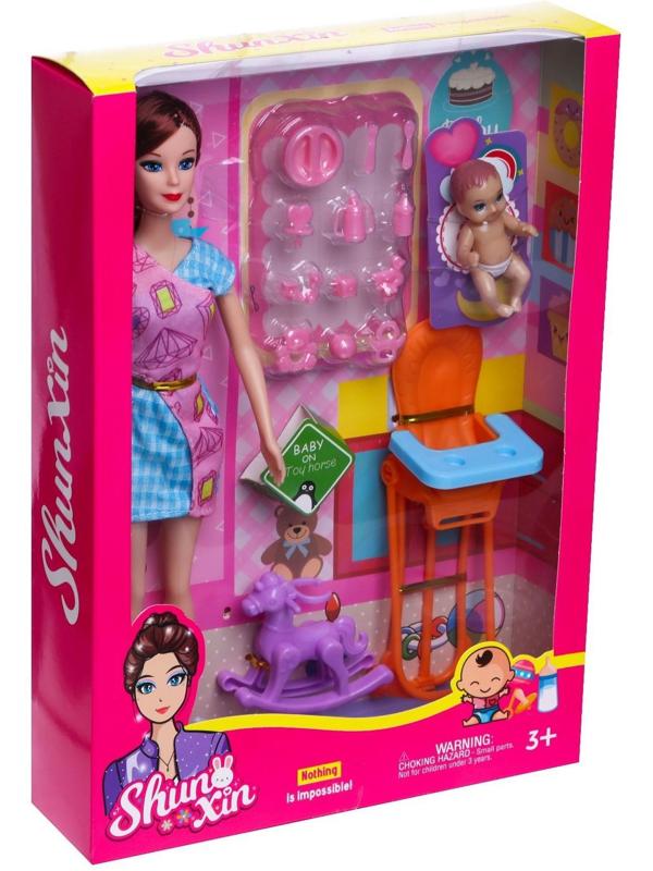 Кукла-модель «Любимая Мама» с малышом, стульчиком и аксессуарами, МИКС