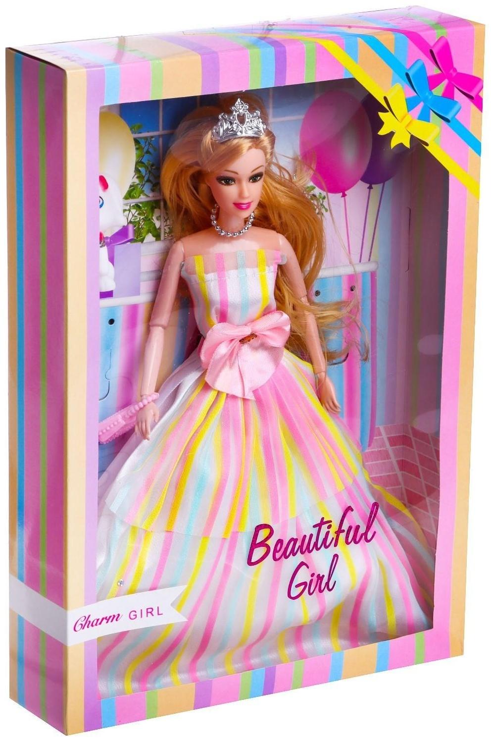 Кукла-модель шарнирная «Лиза» в платье, с аксессуарами, МИКС