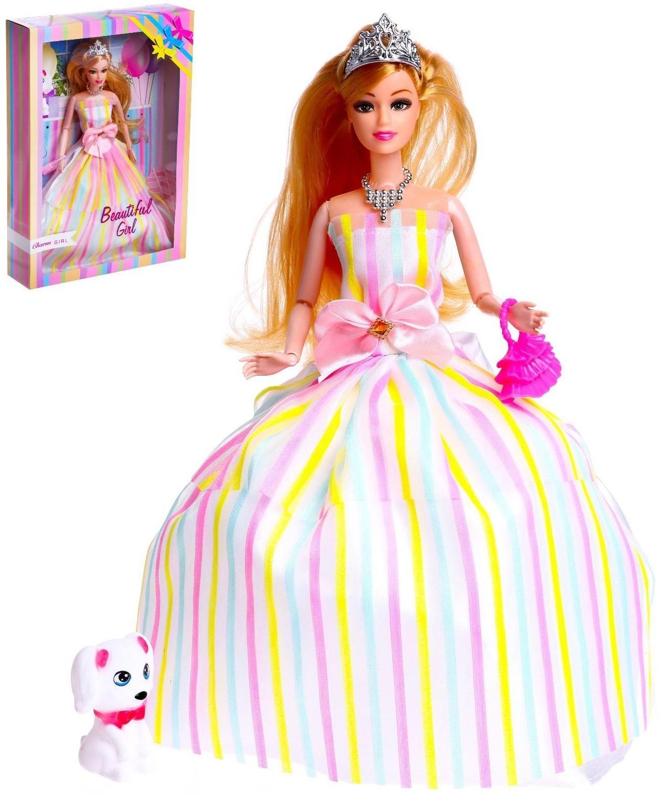 Кукла-модель шарнирная «Лиза» в платье, с аксессуарами, МИКС