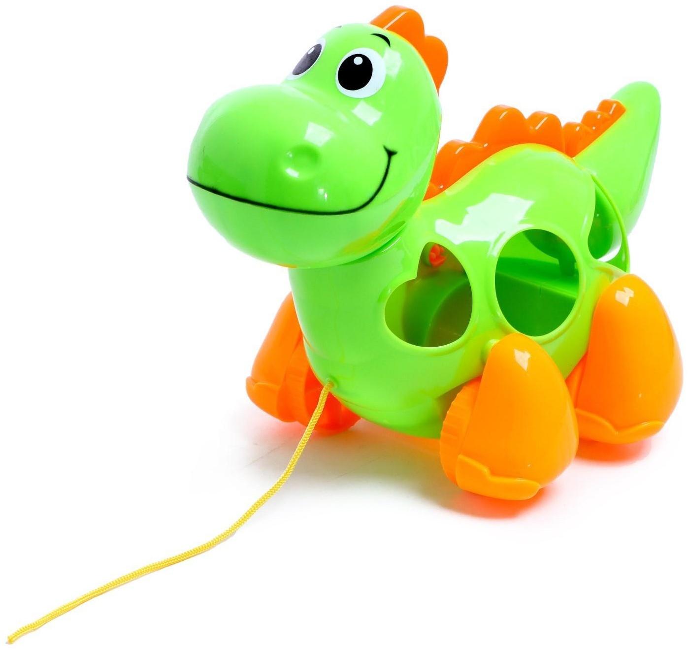 Каталка на верёвочке «Динозаврик», с сортером