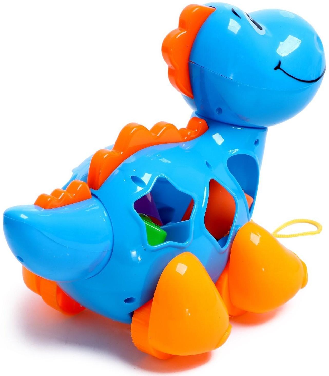 Каталка на верёвочке «Динозаврик», с сортером