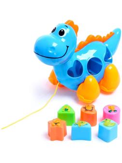 Каталка на верёвочке «Динозаврик», с сортером