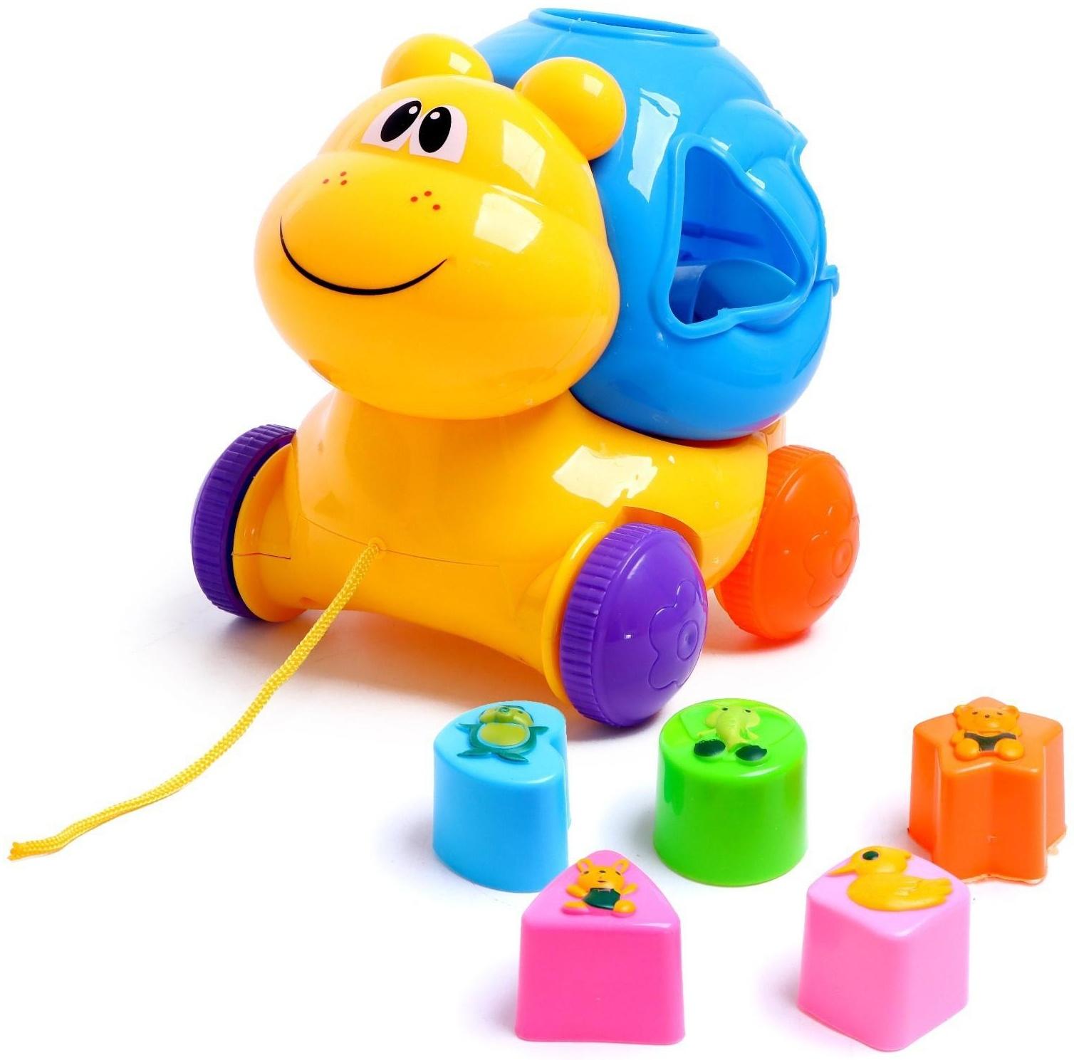 Каталка на верёвочке «Улитка», с сортером