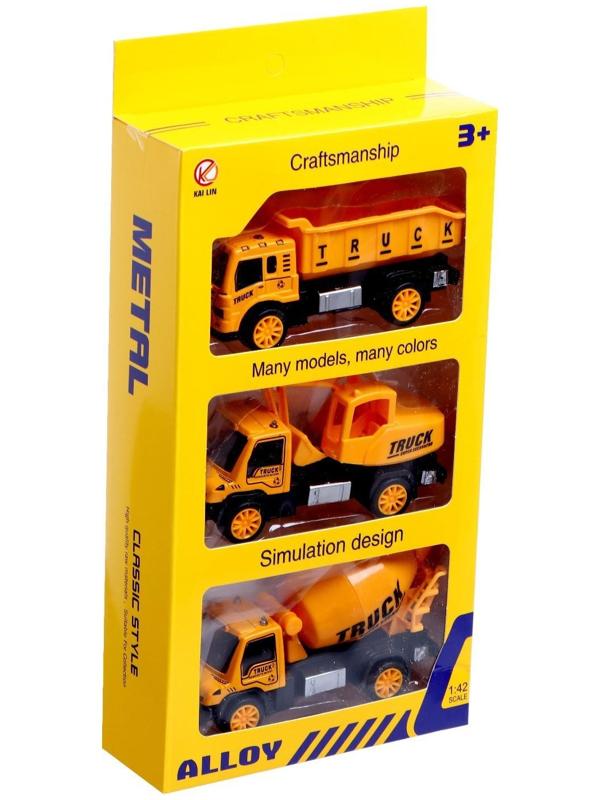 Набор металлических машин «Стройка», инерция, 3 штуки