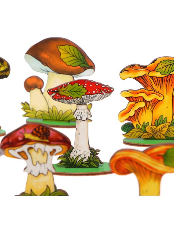 Набор «Грибы на подставке» в деревянной коробке, 36 деталей