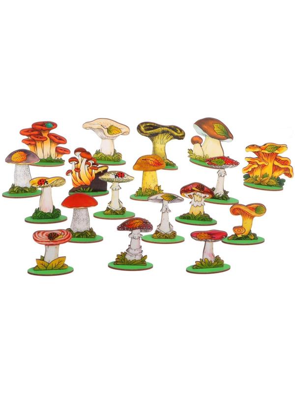 Набор «Грибы на подставке» в деревянной коробке, 36 деталей