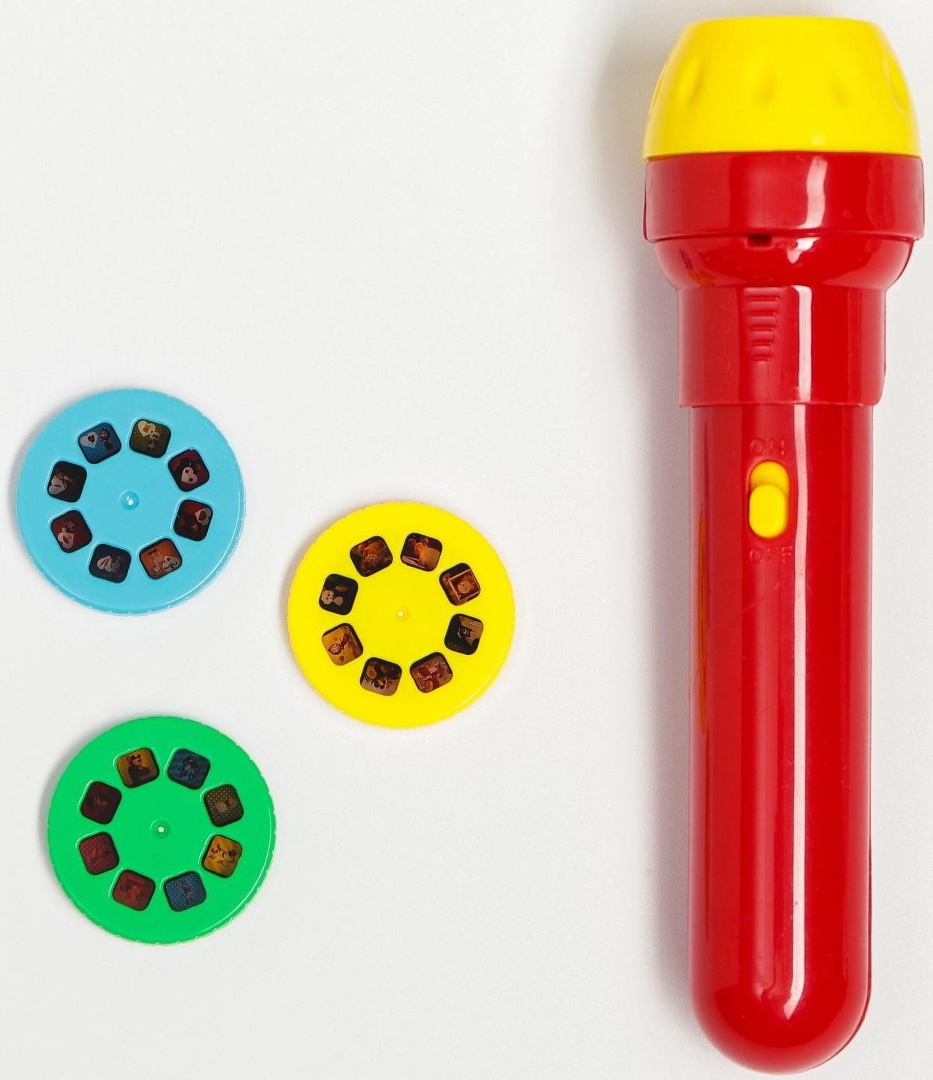 Игровой набор с проектором и 3 книжки, свет, Маша и Медведь