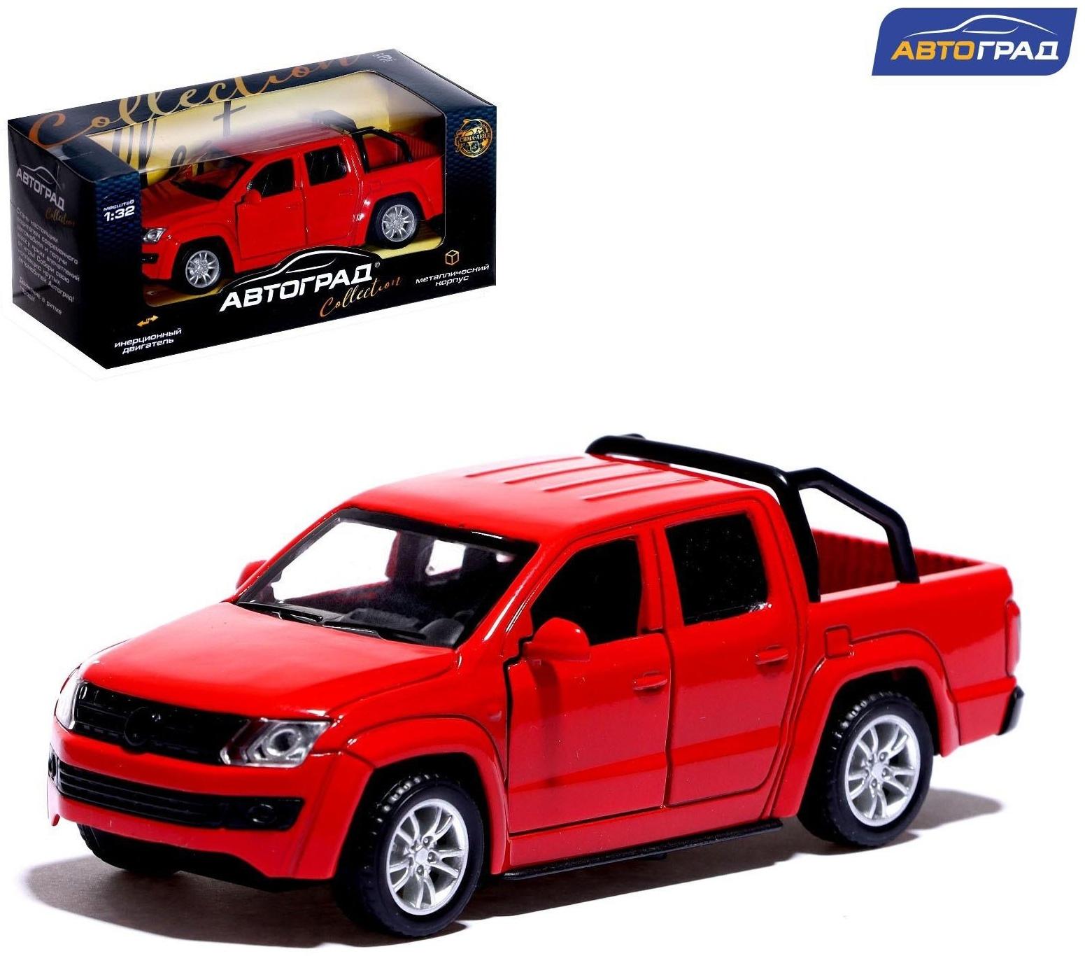 Машина металлическая «Тундра», открываются двери, 1:32, инерция, цвет красный