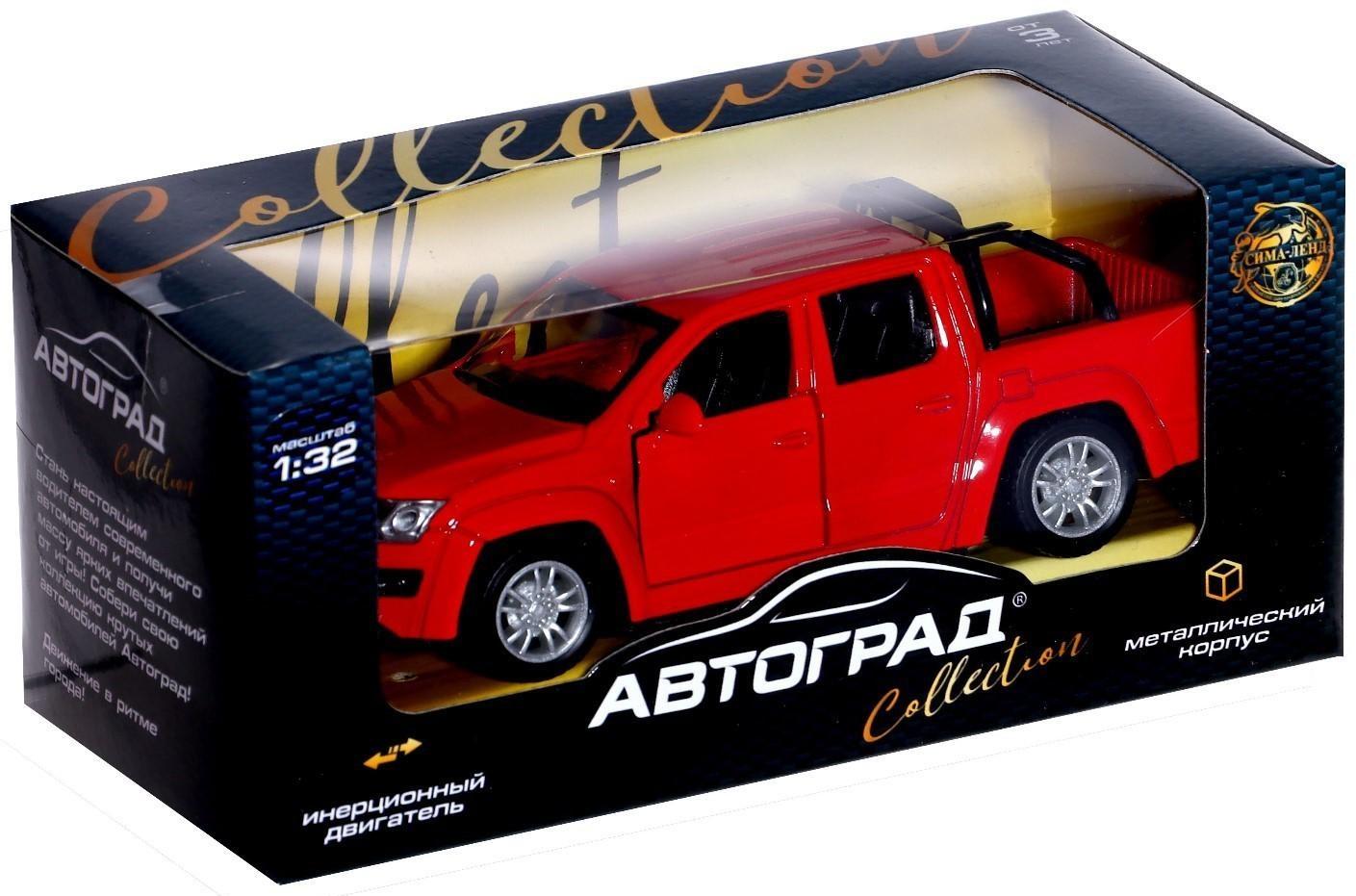 Машина металлическая «Тундра», открываются двери, 1:32, инерция, цвет красный