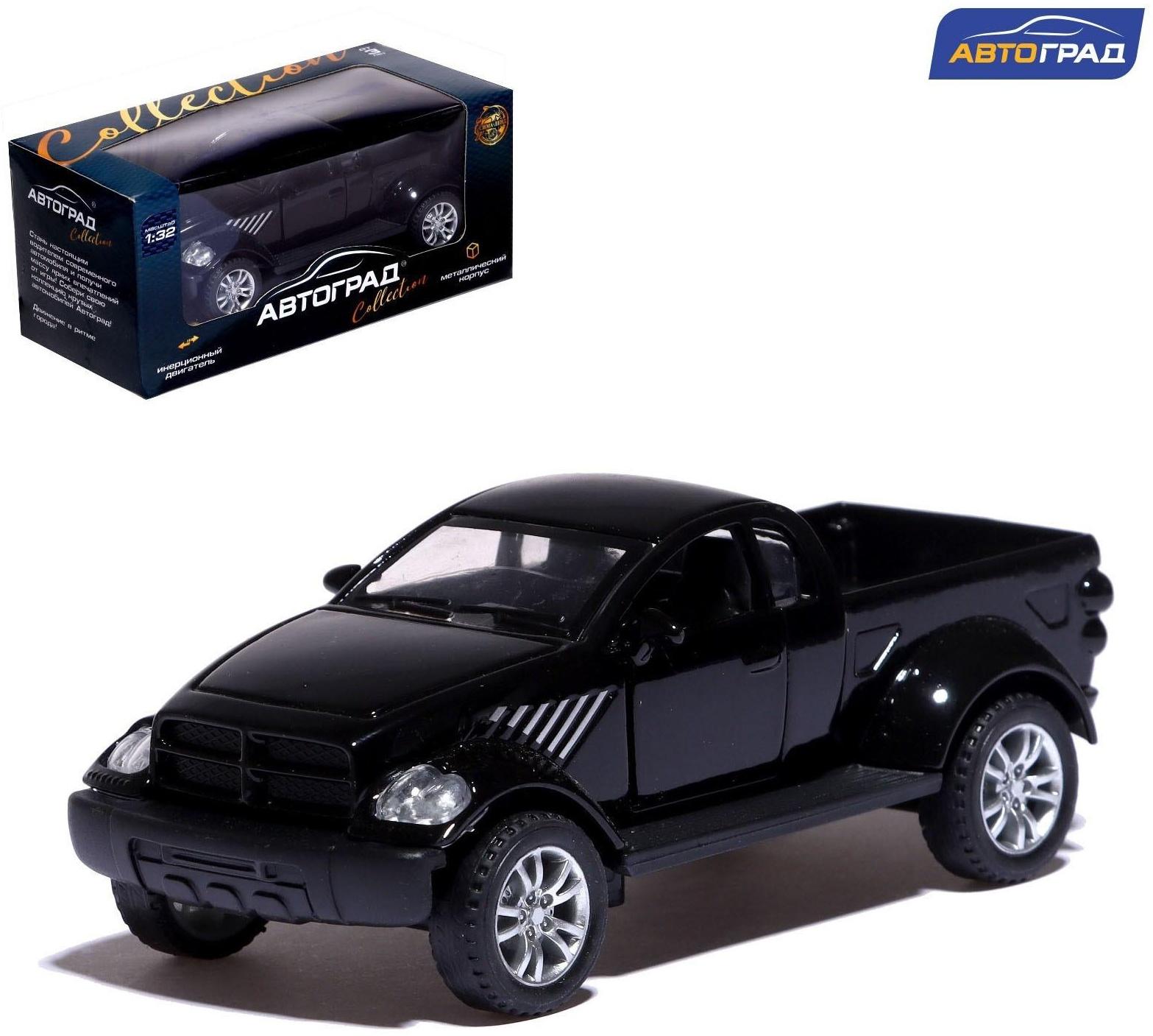 Машина металлическая «Раптор», открываются двери, 1:32, инерция, цвет чёрный