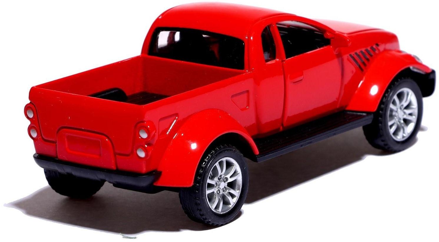 Машина металлическая «Раптор», открываются двери, 1:32, инерция, цвет красный