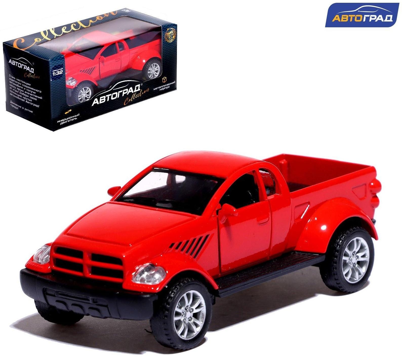 Машина металлическая «Раптор», открываются двери, 1:32, инерция, цвет красный