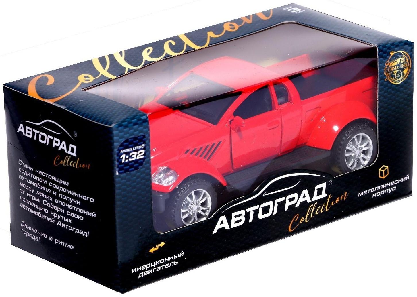 Машина металлическая «Раптор», открываются двери, 1:32, инерция, цвет красный