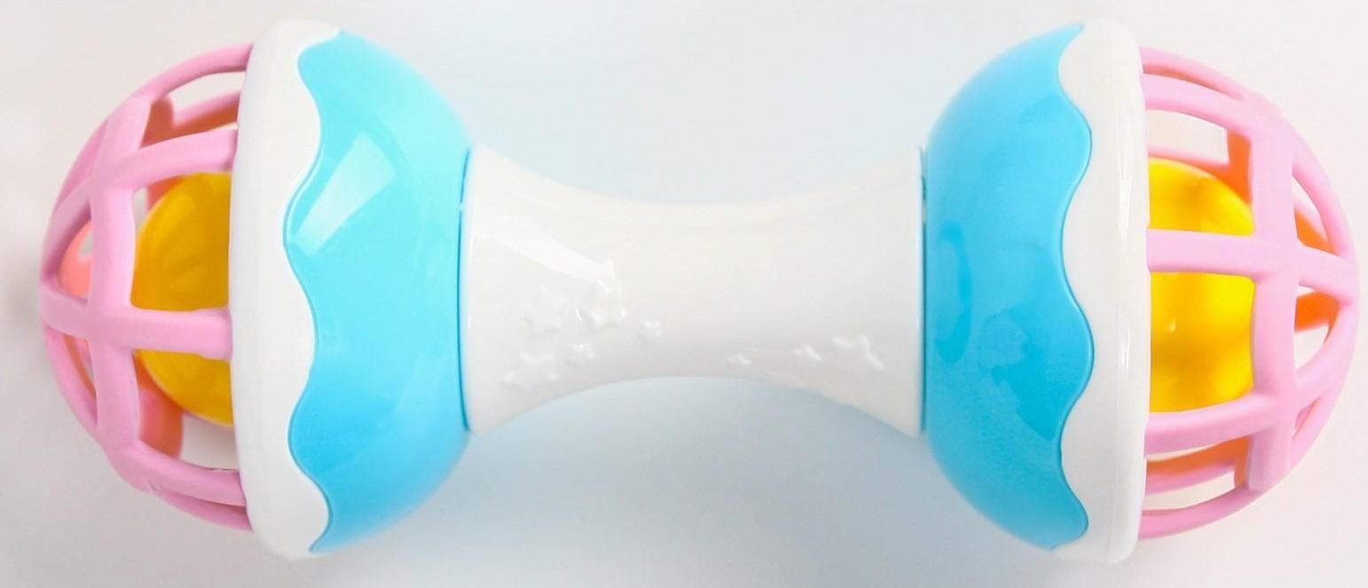 Погремушка «Гантелька», с эластичными элементами, 17см