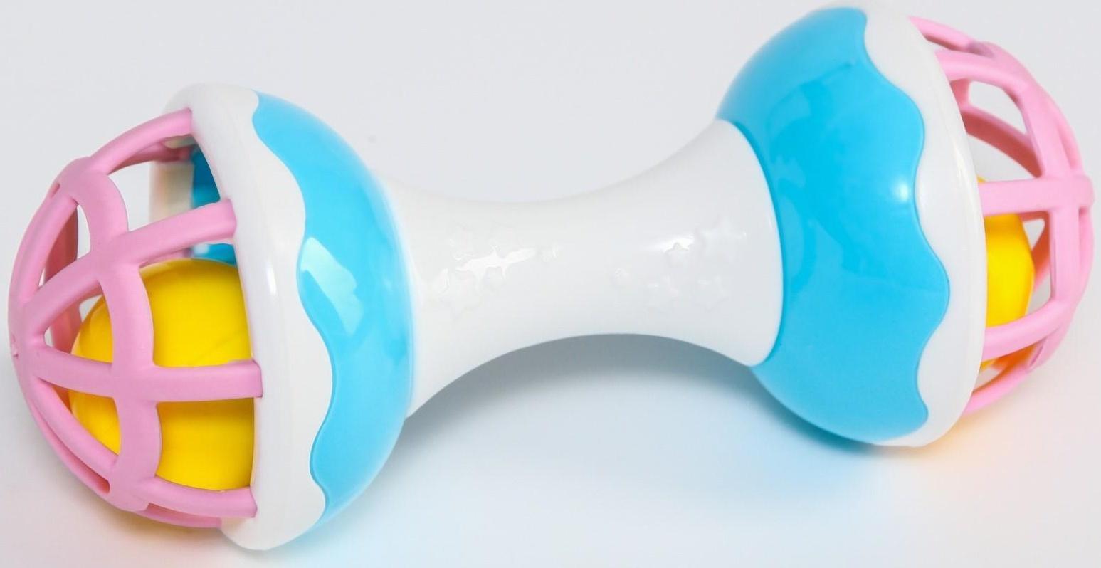 Погремушка «Гантелька», с эластичными элементами, 17см