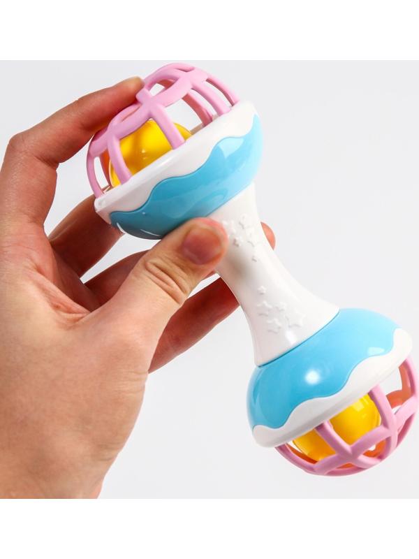 Погремушка «Гантелька», с эластичными элементами, 17см