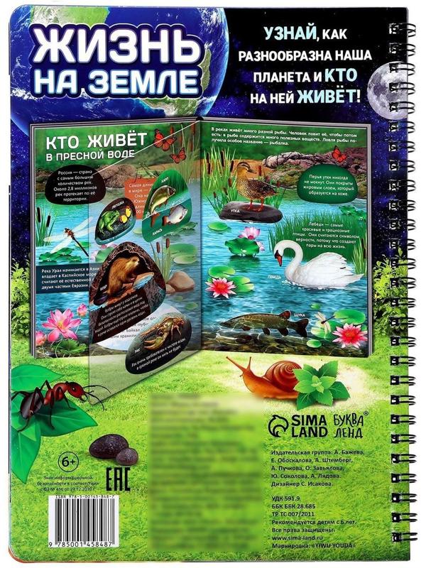 Книга с прозрачными страницами «Жизнь на земле. Животные и где они обитают», 32 стр.