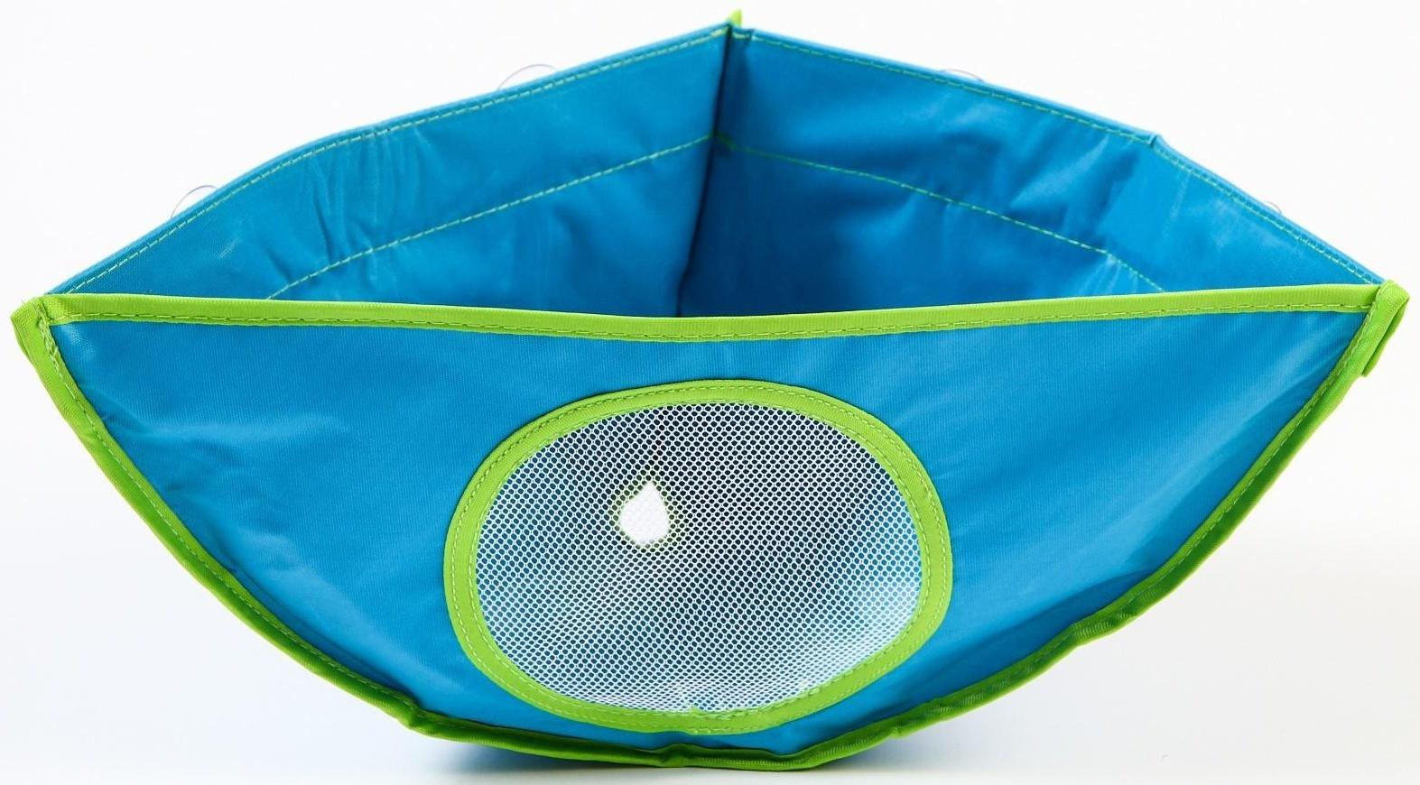 Сетка для хранения игрушек в ванной, цвет голубой