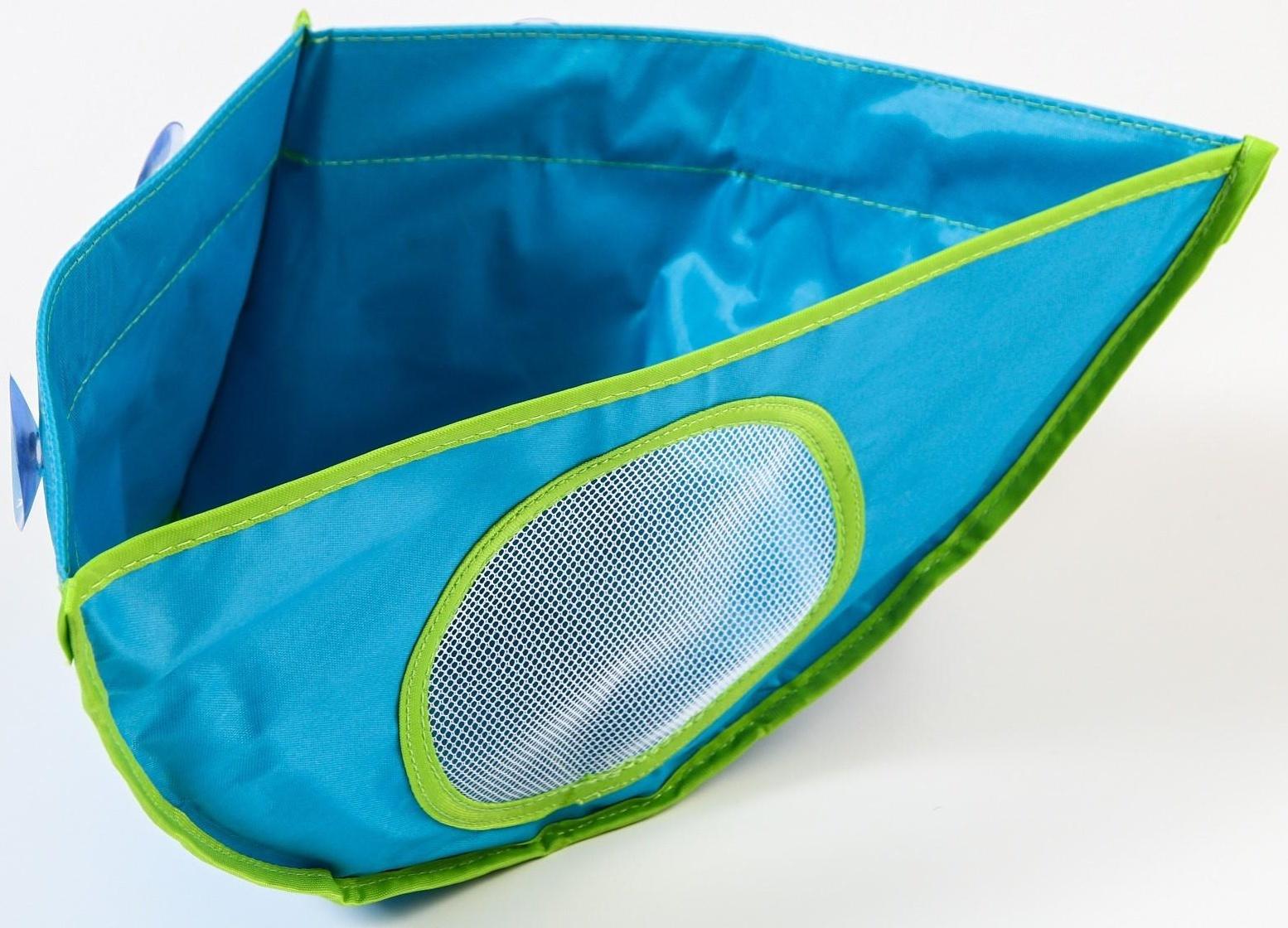 Сетка для хранения игрушек в ванной, цвет голубой