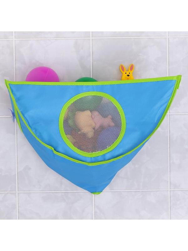 Сетка для хранения игрушек в ванной, цвет голубой