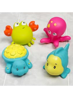 Набор игрушек для игры в  ванне «Морские друзья», 4шт