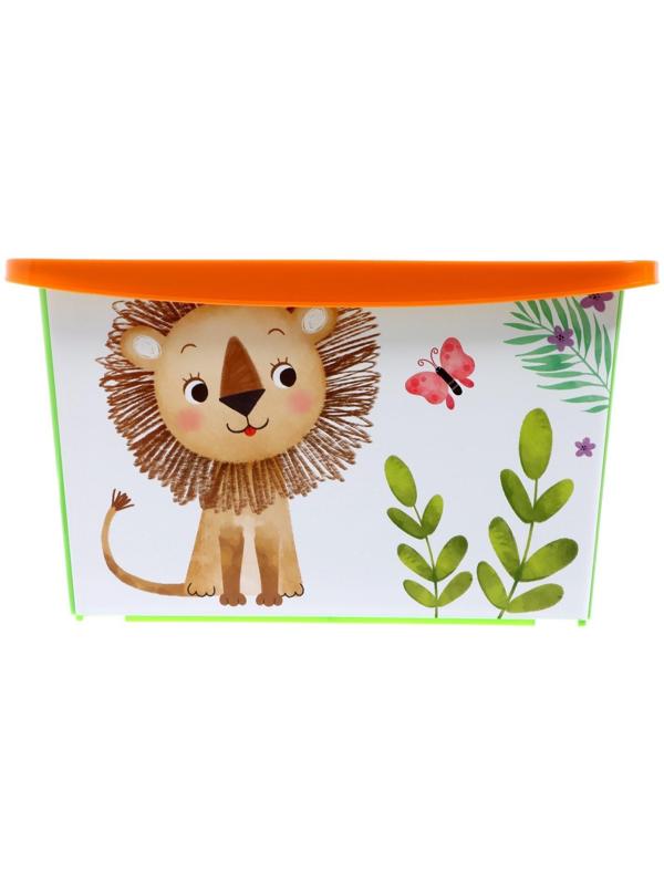 Ящик для игрушек, с крышкой, «Счастливое детство», объём 30 л