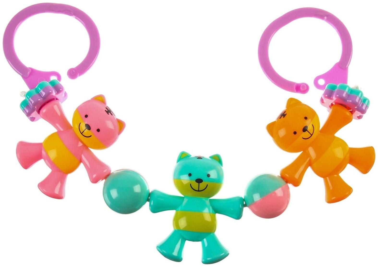 Растяжка на коляску/кроватку «Котик», 3 игрушки, цвет МИКС