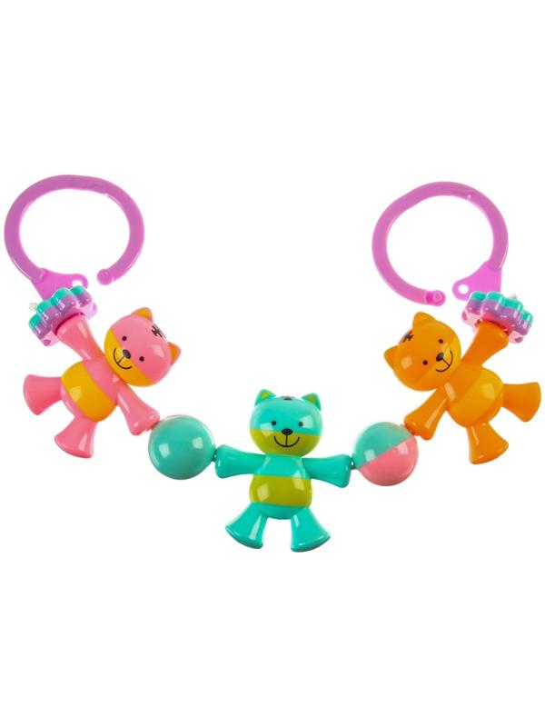 Растяжка на коляску/кроватку «Котик», 3 игрушки, цвет МИКС