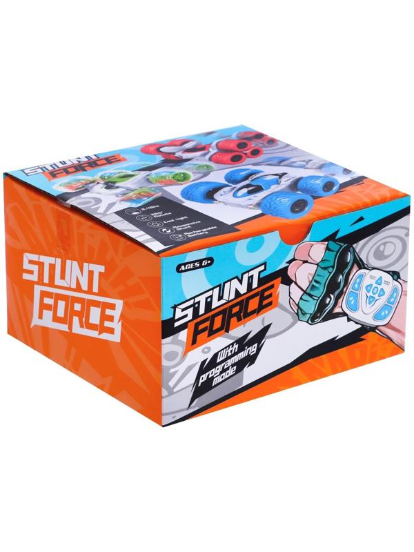 Машинка - перевертыш «Экстримал», пульт в виде часов, работает от аккумулятора, цвет красный