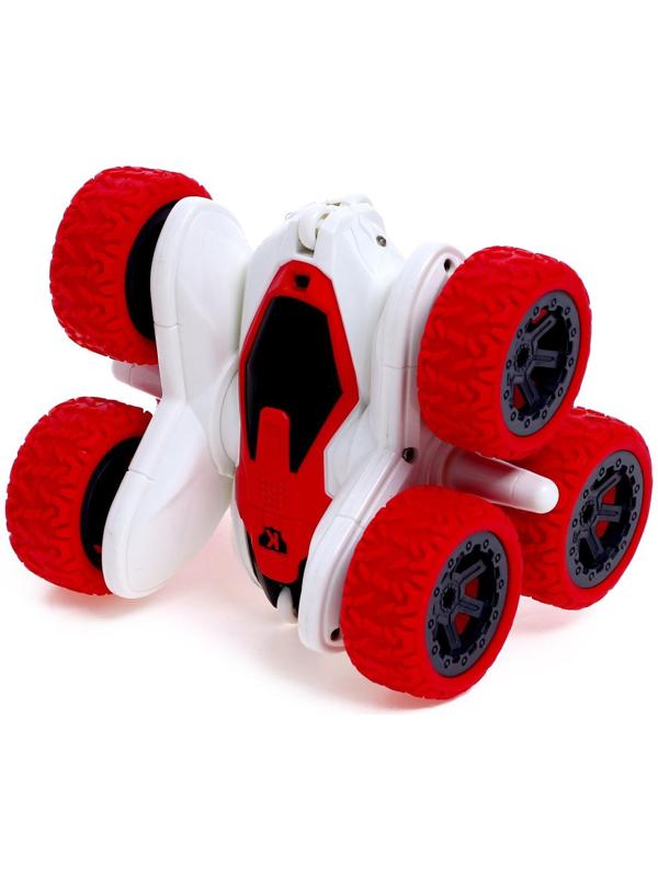 Машинка - перевертыш «Экстримал», пульт в виде часов, работает от аккумулятора, цвет красный