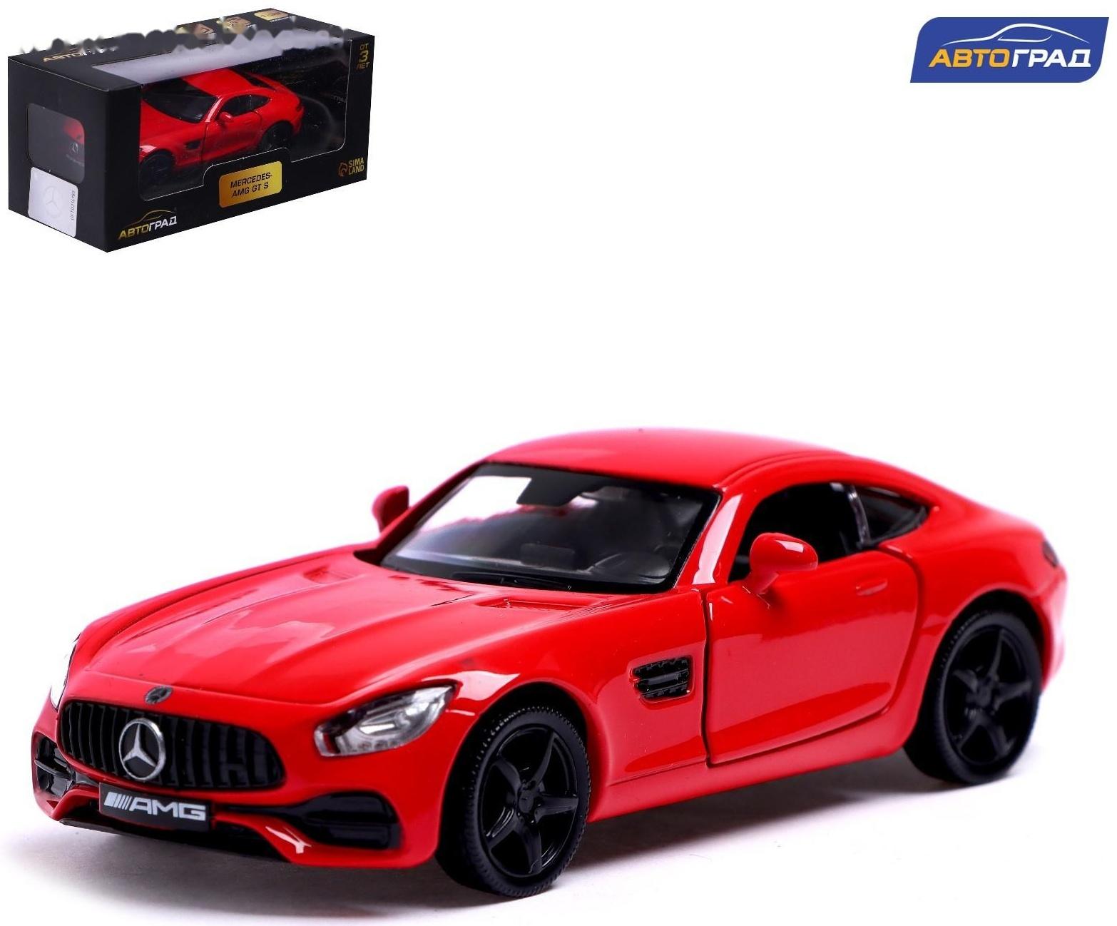 Машина металлическая MERCEDES-AMG GT S, 1:32, открываются двери, инерция, цвет красный