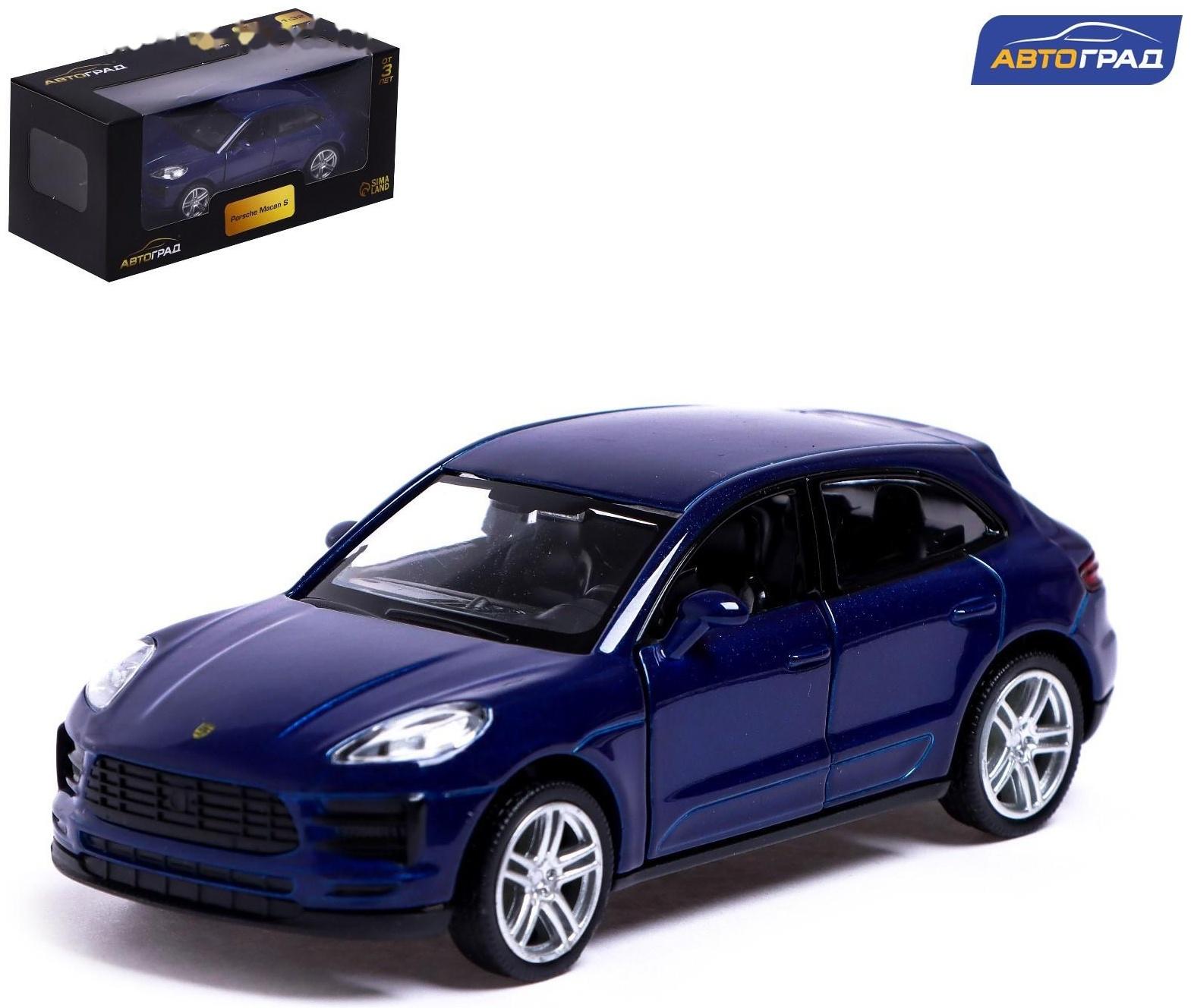 Машина металлическая PORSCHE MACAN S, 1:32, открываются двери, инерция, цвет синий