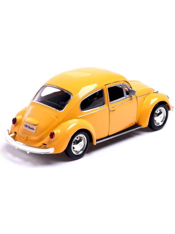 Машина металлическая VOLKSWAGEN BEETLE 1967, 1:32, открываются двери, инерция, цвет жёлтый