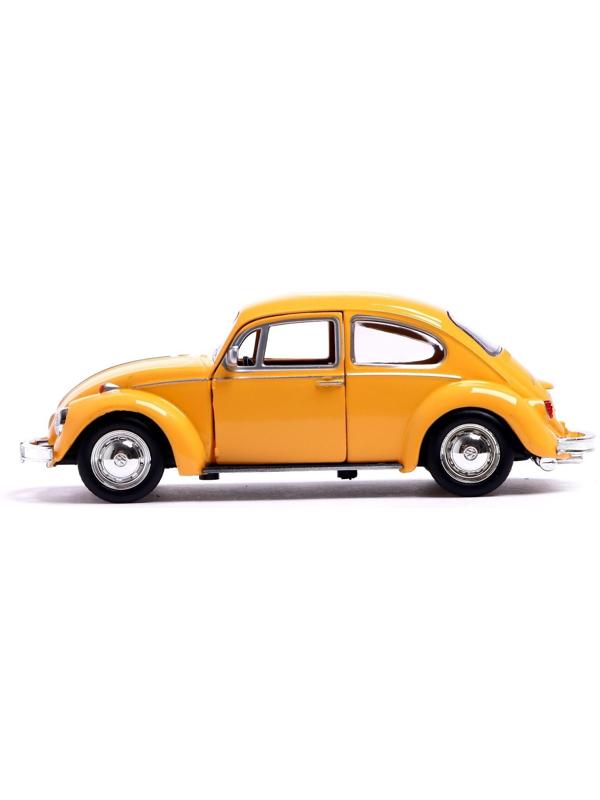 Машина металлическая VOLKSWAGEN BEETLE 1967, 1:32, открываются двери, инерция, цвет жёлтый