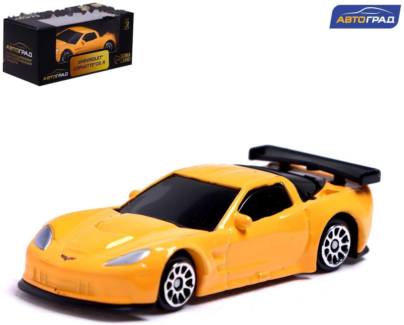 Машина металлическая CHEVROLET CORVETTE C6-R, 1:64, цвет жёлтый