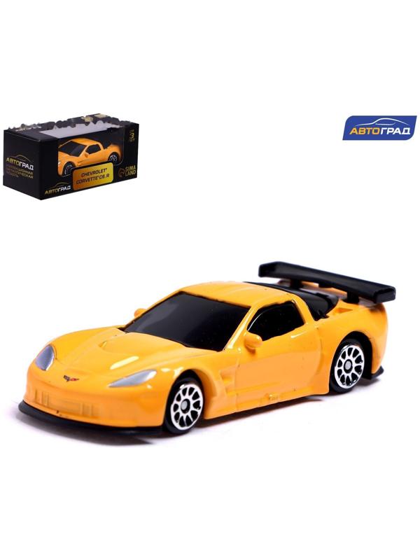 Машина металлическая CHEVROLET CORVETTE C6-R, 1:64, цвет жёлтый