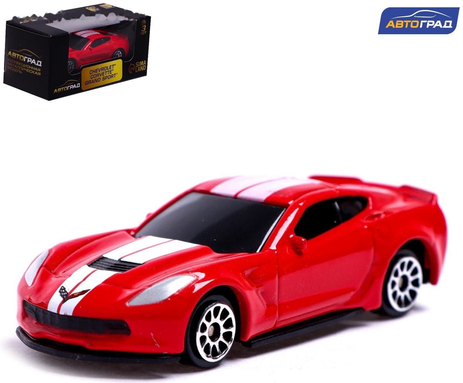 Машина металлическая CHEVROLET CORVETTE GRAND SPORT, 1:64, цвет красный
