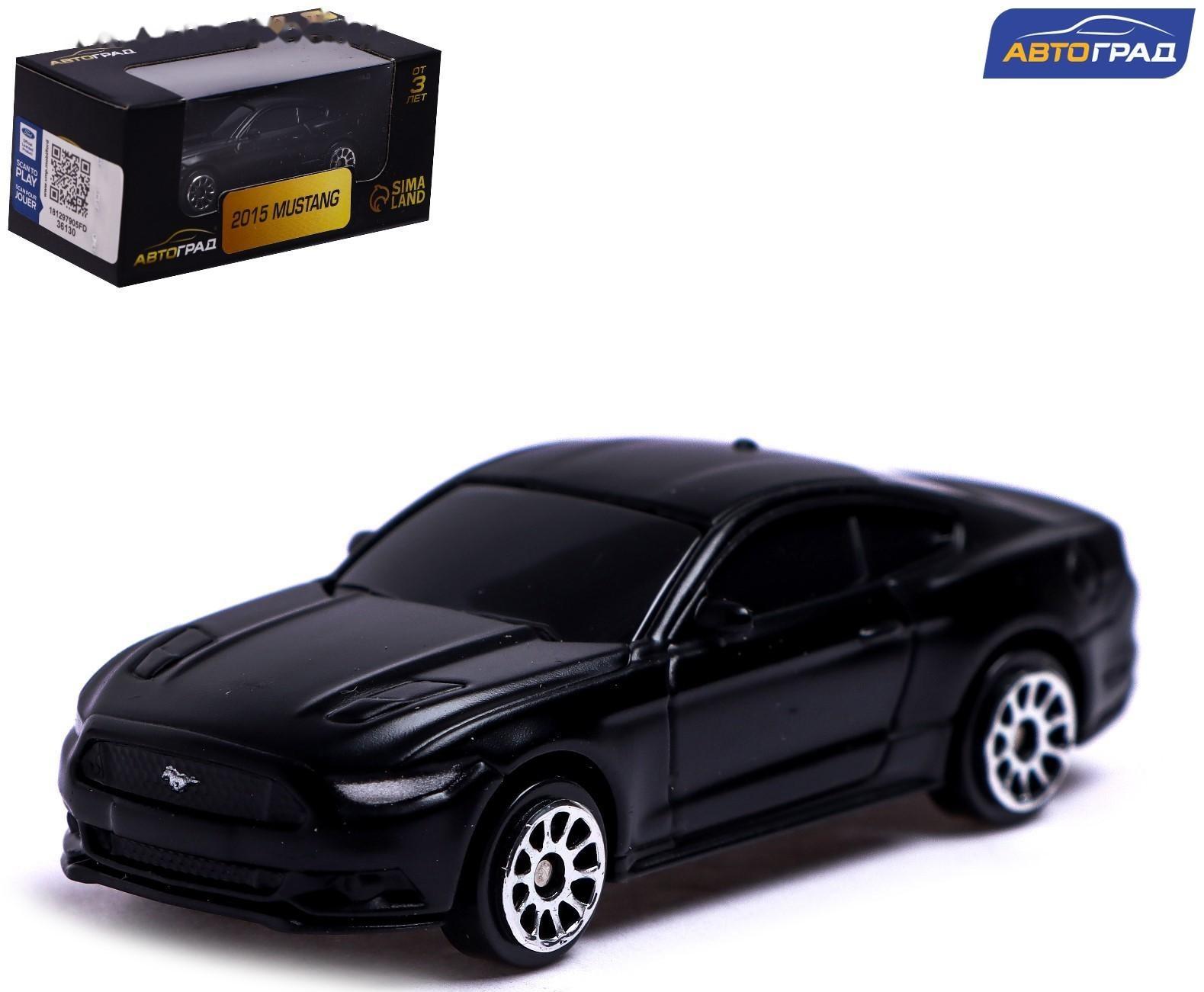 Машина металлическая FORD MUSTANG, 1:64, цвет чёрный матовый