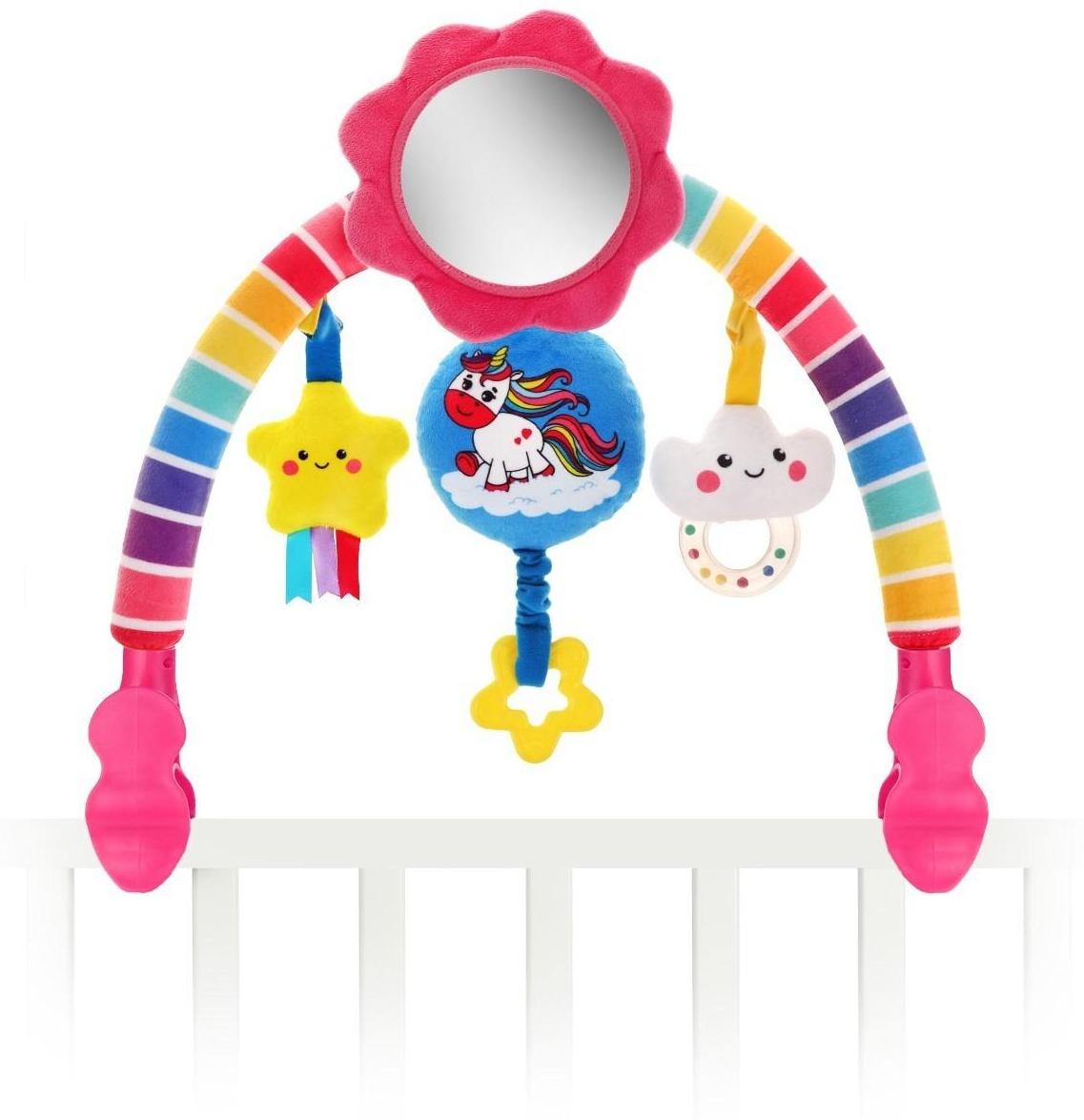 Дуга развивающая «Единорожка», 4 игрушки, на прищепке, 30 - 43 см