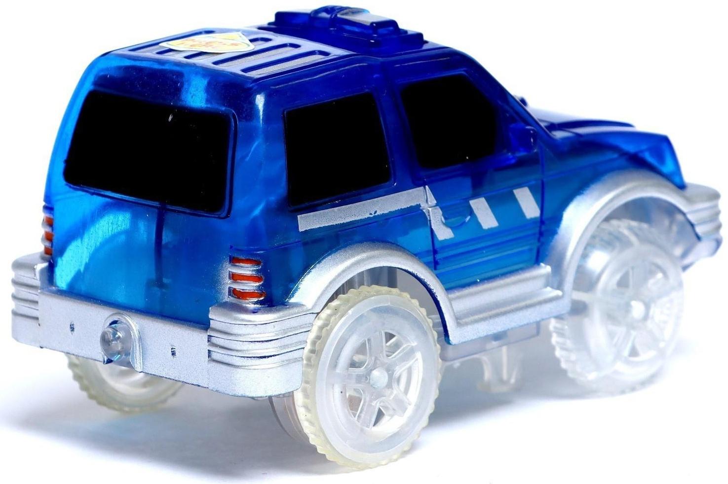 Машинка для гибкого трека Magic Tracks, с зацепами для петли, цвет синий