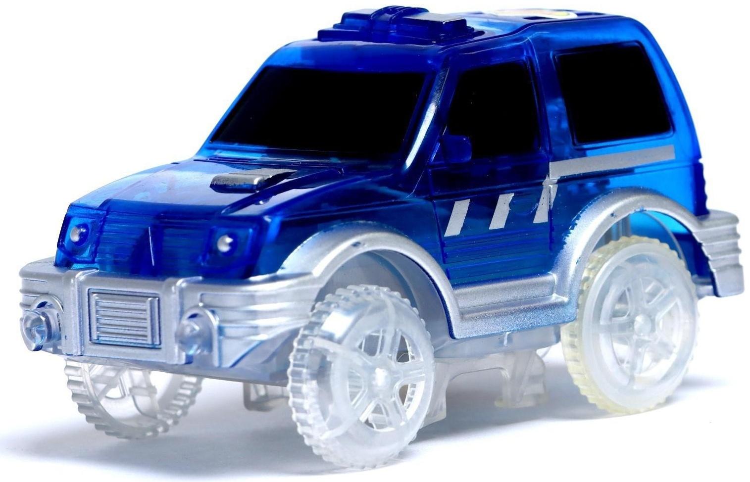 Машинка для гибкого трека Magic Tracks, с зацепами для петли, цвет синий