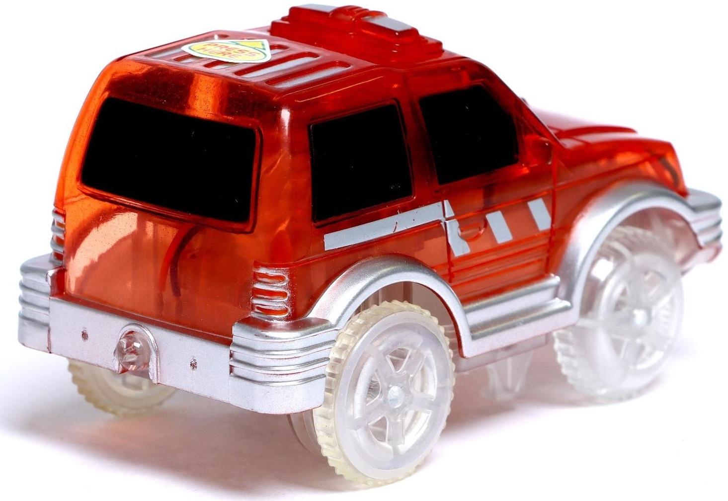 Машинка для гибкого трека Magic Tracks, с зацепами для петли, цвет красный