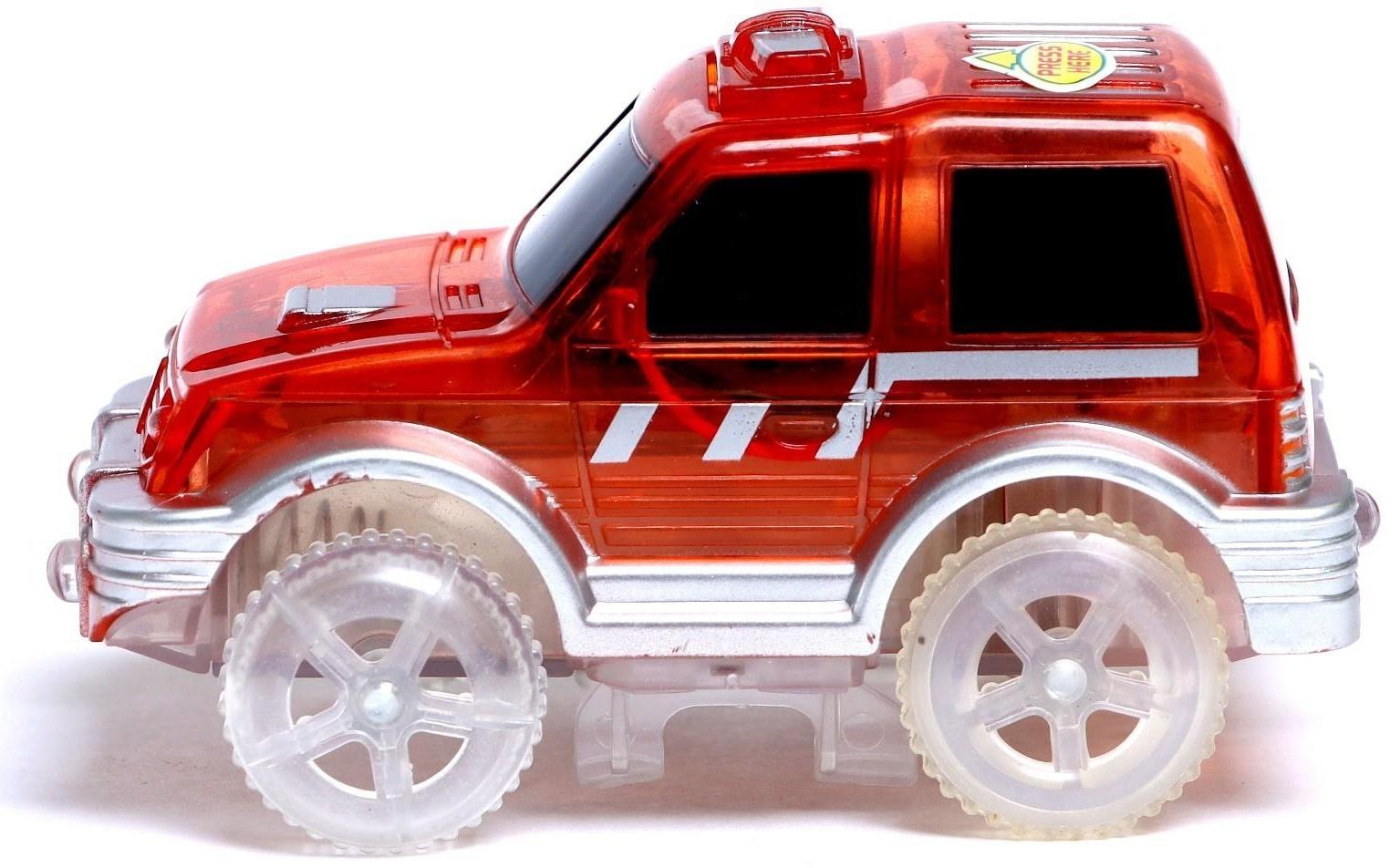 Машинка для гибкого трека Magic Tracks, с зацепами для петли, цвет красный