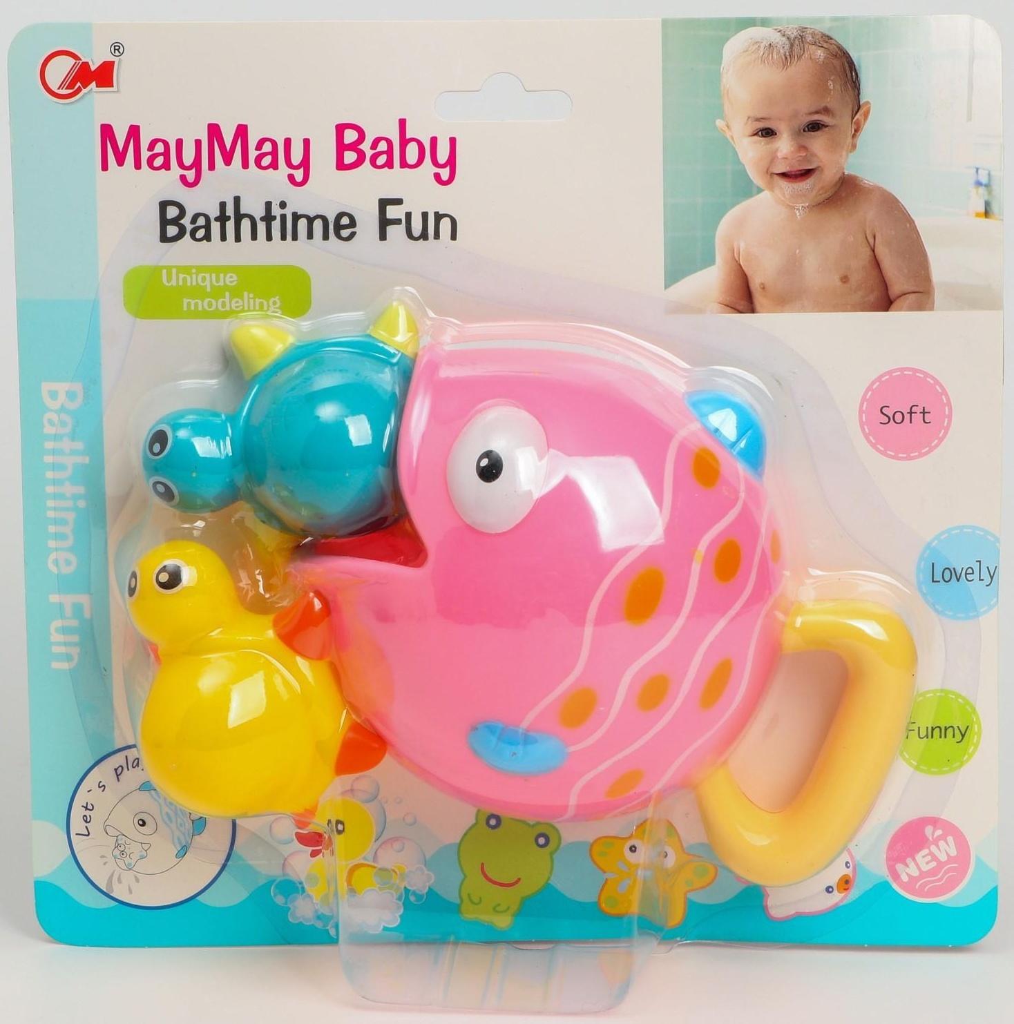 Набор игрушек для игры в  ванне «Рыбка и черепашки», розовая
