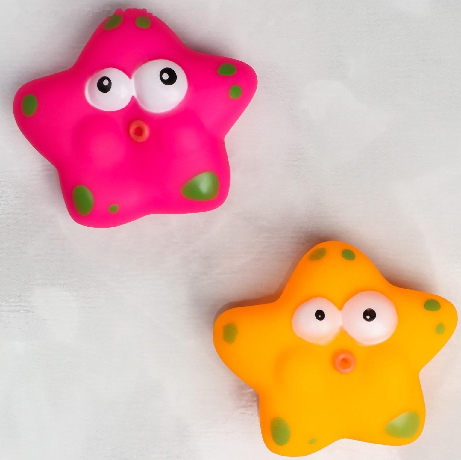 Набор игрушек для игры в  ванне «Рыбка и звездочки», зеленая