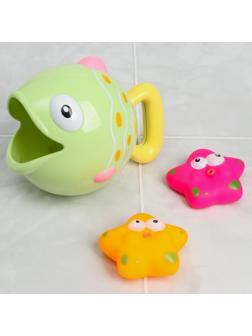 Набор игрушек для игры в  ванне «Рыбка и звездочки», зеленая